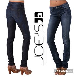 Joe's Jeans Skinny Visionnare Mid Rise Dark Wash Blue Denim Designer Straight